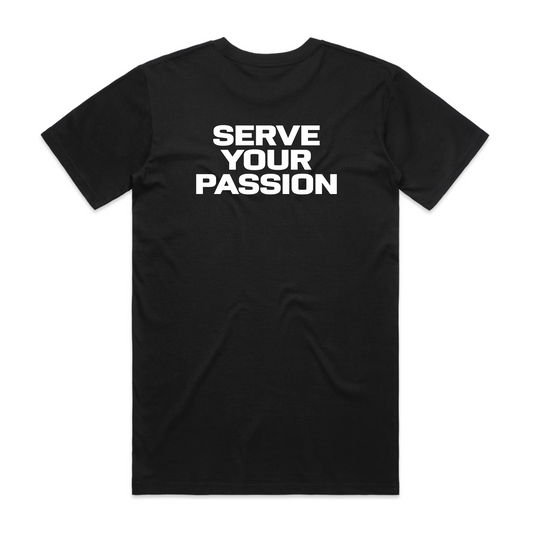 Men's Cotton Tee Shirt - Serve Your Passion Black