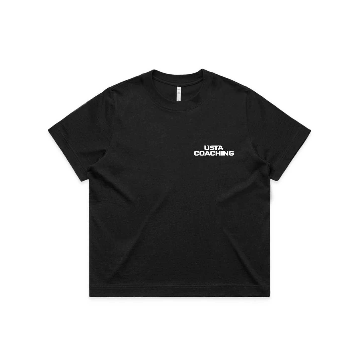 Women's Cotton Box Tee Shirt - USTA Logo Black