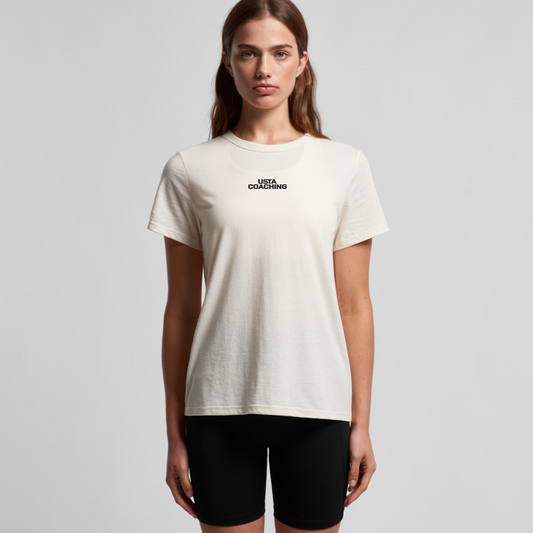 Women's Active Tee Shirt - USTA Logo Ecru