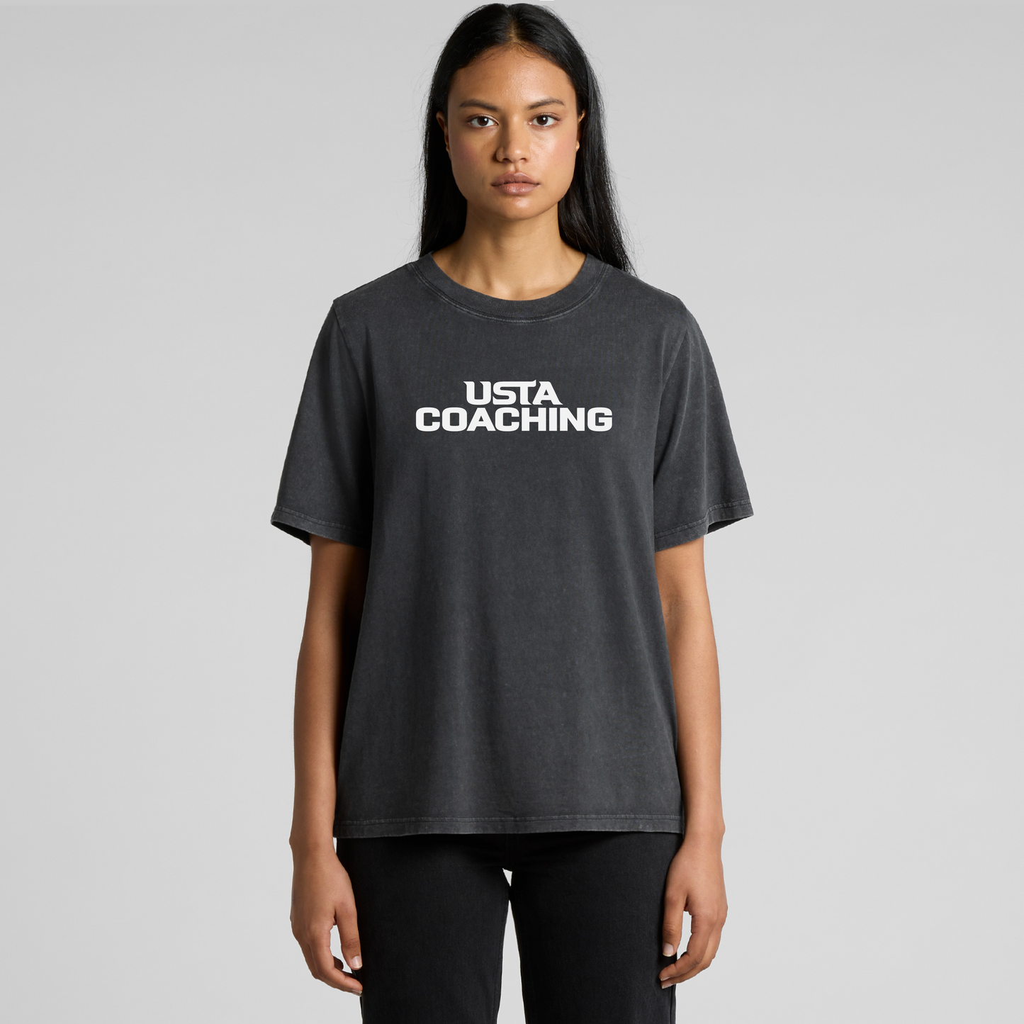 Women's Cotton Tee Shirt - USTA Logo Stone Wash