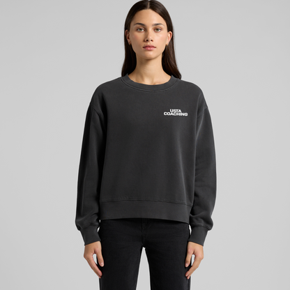 Women's Crew Faded Sweater - USTA Logo Stone Wash
