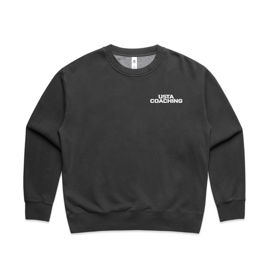 Women's Crew Faded Sweater - USTA Logo Stone Wash