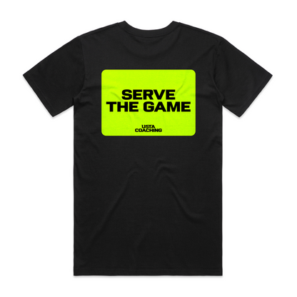 Men's Cotton Tee Shirt - Serve The Game Black